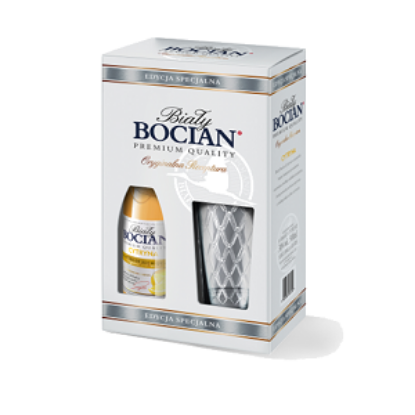 Picture of Liqueur Bocian Lemon 30% in Gift box with glass  Alc. 0.5L (Case=6)