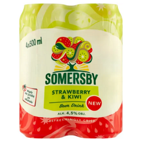 Picture of Beer Somersby Strawberry Kiwi Can 4.5% Alc. 0.5L (Case=24)