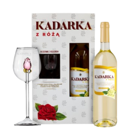 Picture of Wine Kadarka White Gift Set with Rose Glass 11% Alc. 0.75L (Case=1)